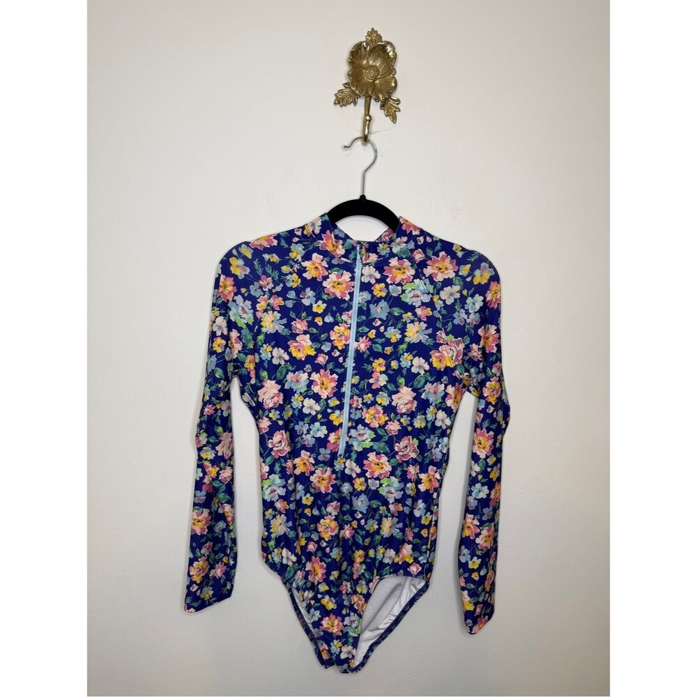 Shoshanna Swimwear Rash Guard Swim Floral Size 10